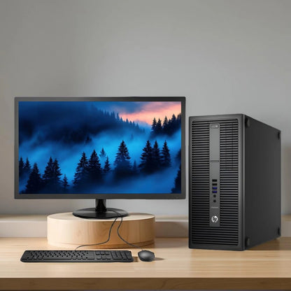 Certified Refurbished HP EliteDesk 800 G2 Tower – Intel Core i7 6th Gen | 8GB RAM | 256GB SSD | 22″ Monitor Fullset