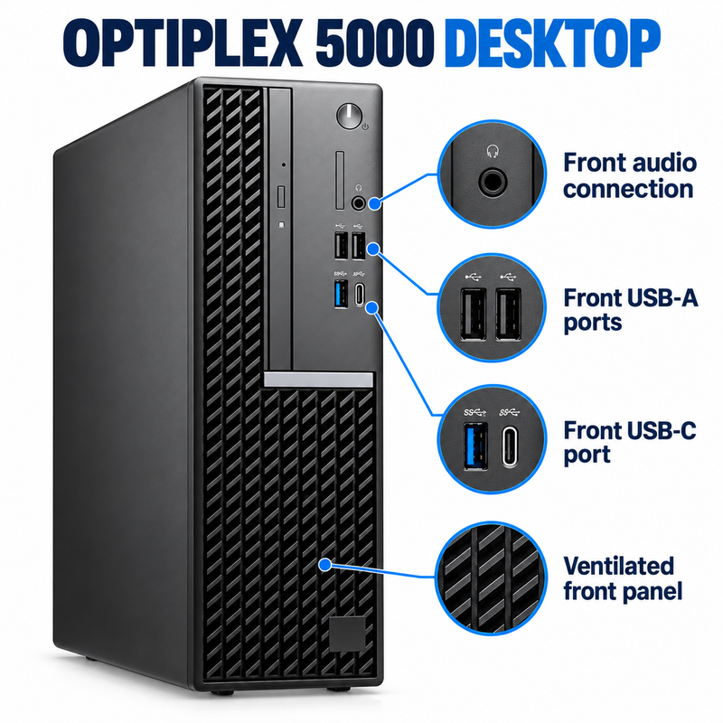 Refurbished Dell OptiPlex 5000 SFF Core i5-12500 12th Gen | 8GB RAM 256GB NVMe SSD Desktop