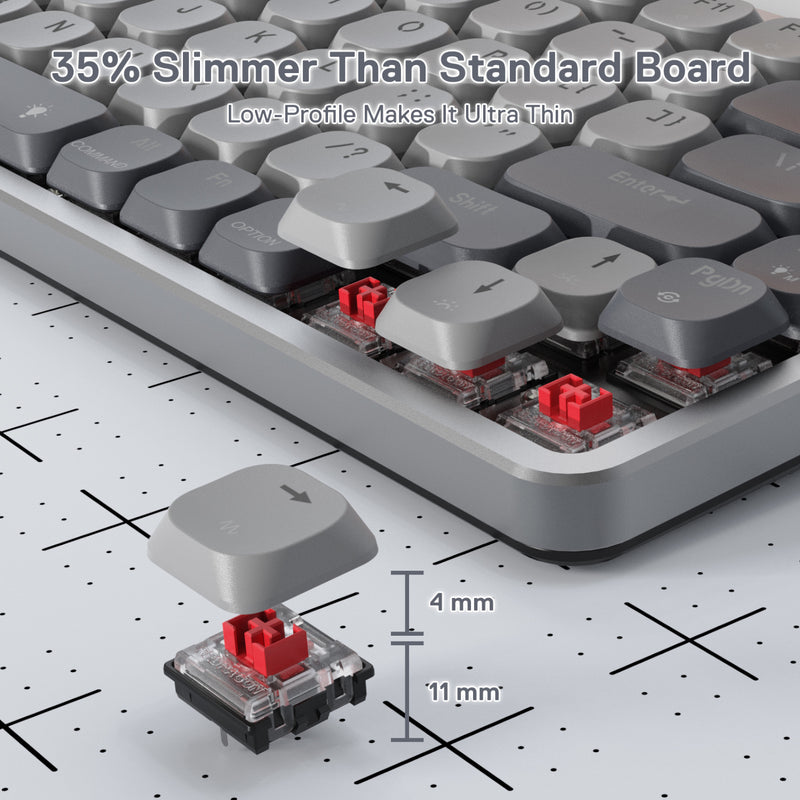 Redragon K652 Pro Azure 75% Low-Profile RGB Wireless Mechanical Gaming Keyboard