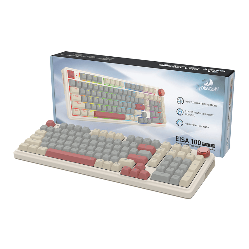 Redragon K768 Eisa 100 Retro RGB Wireless Mechanical Gaming Keyboard