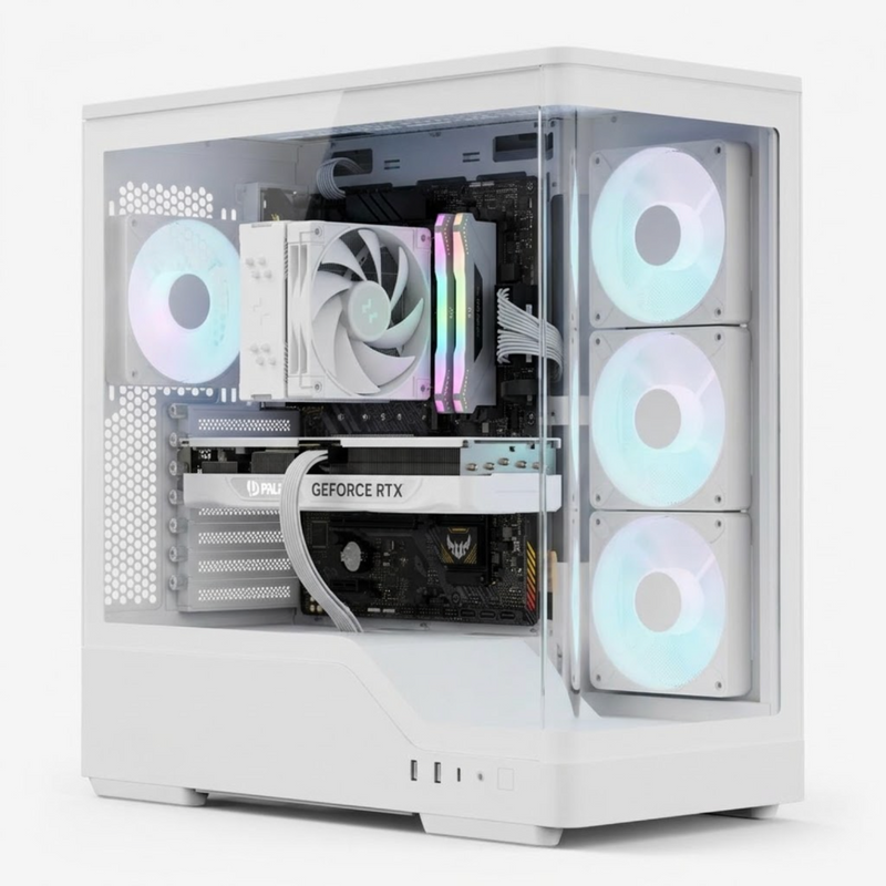Ryzen 7 5700X + GeForce RTX 5060 8GB White Gaming PC | 16GB RGB RAM | 512GB NVMe | Wi-Fi | ARGB