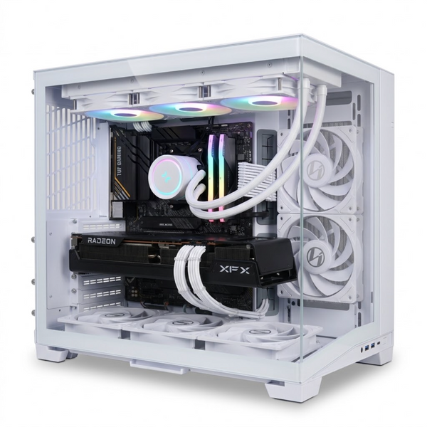 Ryzen 7 5800X + Radeon RX 9070 XT 16GB White Gaming PC | 32GB RGB RAM | 1TB NVMe | 360mm Liquid Cooled | Wi-Fi