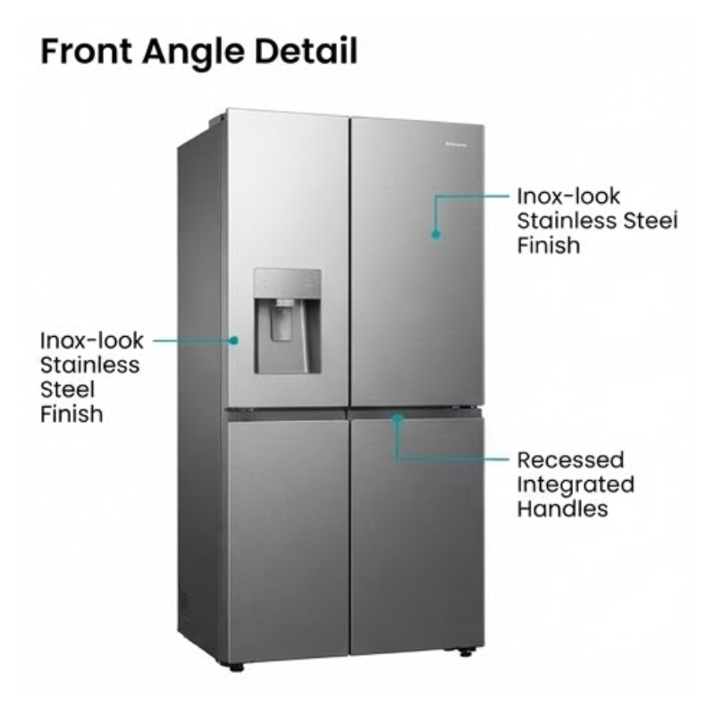 Hisense H751FS-WD 579L Multi-Door Refrigerator – Brushed Stainless Steel