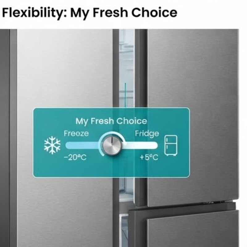 Hisense H751FS-WD 579L Multi-Door Refrigerator – Brushed Stainless Steel