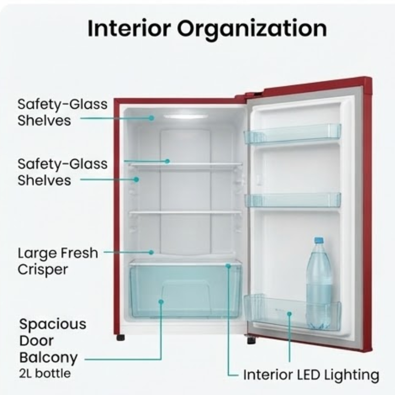 Hisense H235RRE-WD 177L Red Single Door Refrigerator