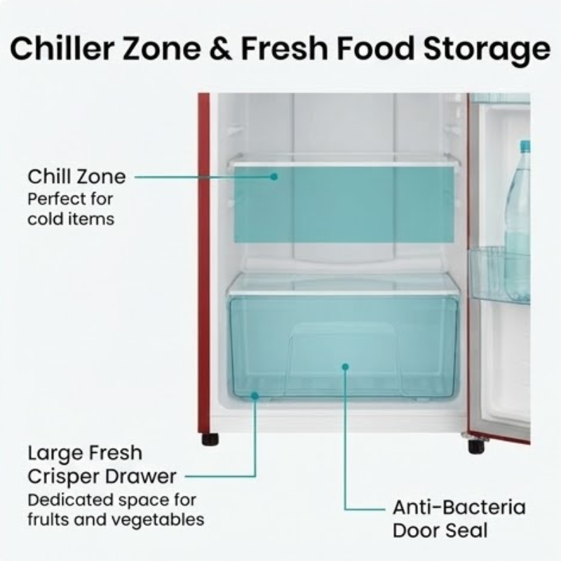 Hisense H235RRE-WD 177L Red Single Door Refrigerator