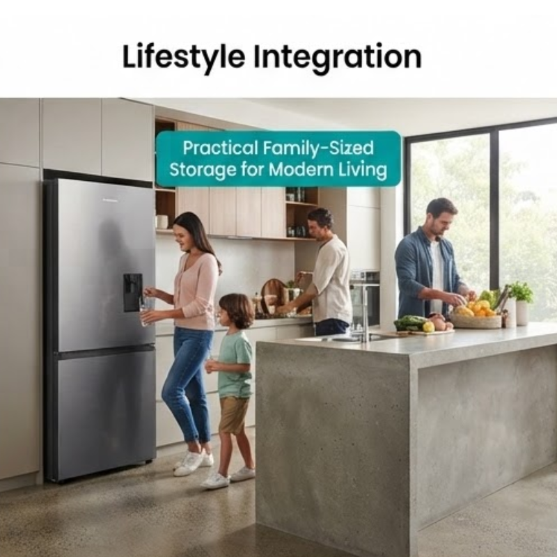Hisense H450BIT-WD 347L Bottom Mount Refrigerator – Titanium Silver
