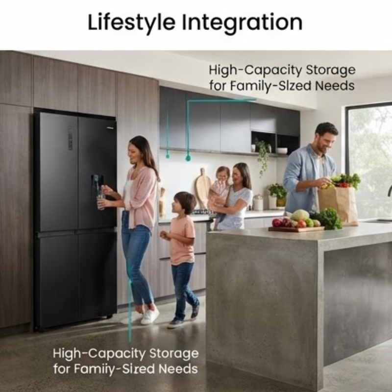 Hisense H800SB-WD 631L Side-by-Side Refrigerator – Black Stainless Steel