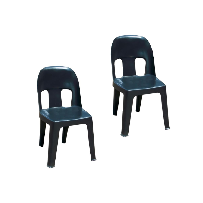 Pack of 2 Black Durable Plastic Party Chairs
