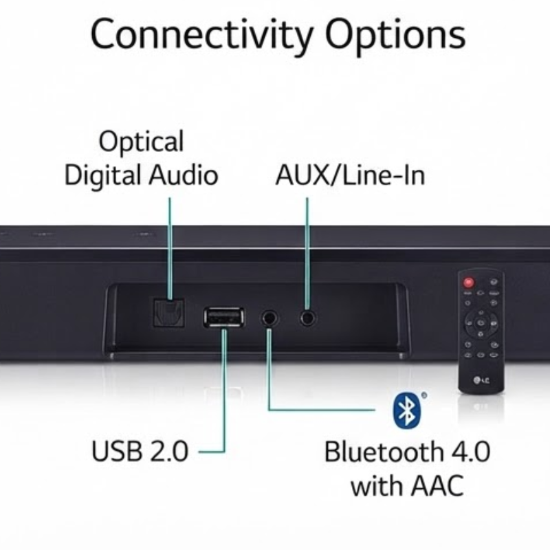 LG SQC1 2.1 Channel 160W Soundbar with Wireless Subwoofer