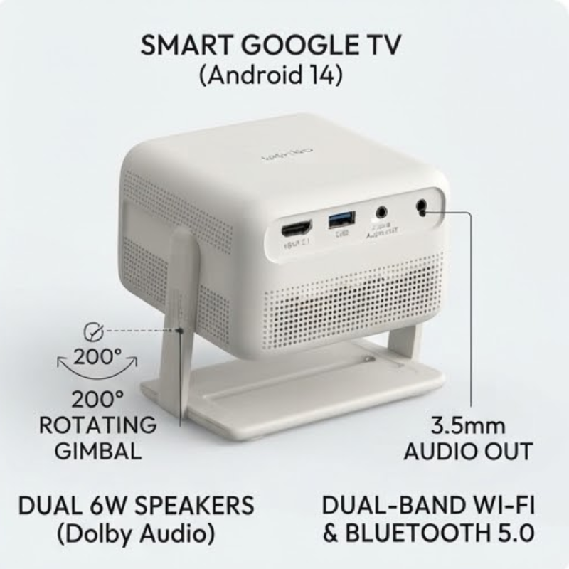 Vali 1 Pro 1920×1080 Google TV Smart Projector