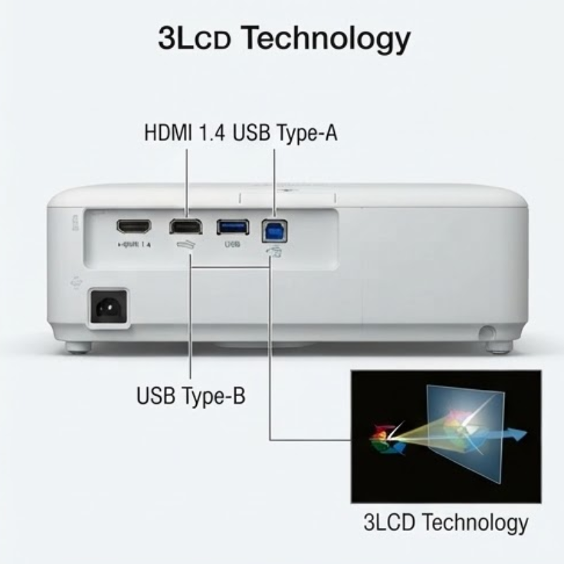 Epson V11HA86340 CO-WX02 WXGA 3000-Lumen 3LCD Projector