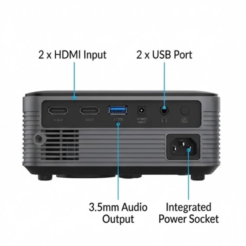 Connex CP104 Lumen Series 4000 Lumens Full HD Wi-Fi LED Projector – Black