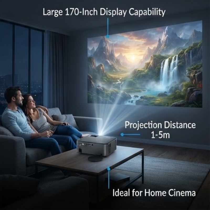 Connex CP104 Lumen Series 4000 Lumens Full HD Wi-Fi LED Projector – Black