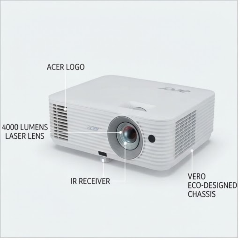 Acer MR.P0R11.001 Vero XL2521i Full HD 4000 ANSI Lumens Laser DLP White Projector