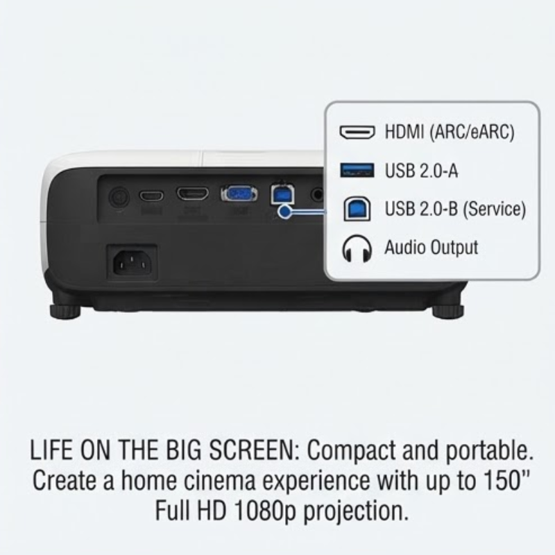 Epson LifeStudio Pop EF-61W V11HB72042 Full HD 700-Lumen Google TV Smart Projector