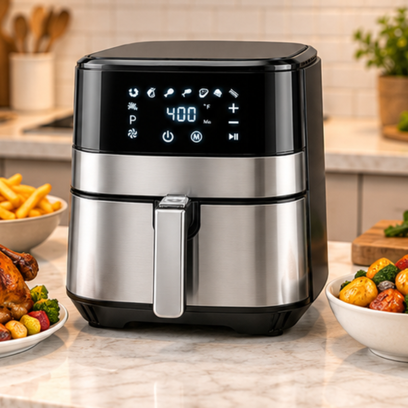 5.7L Air Fryer – Premium Stainless Steel, Mirror Finish