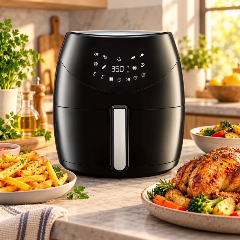5.7L Air Fryer – Premium Gloss Black