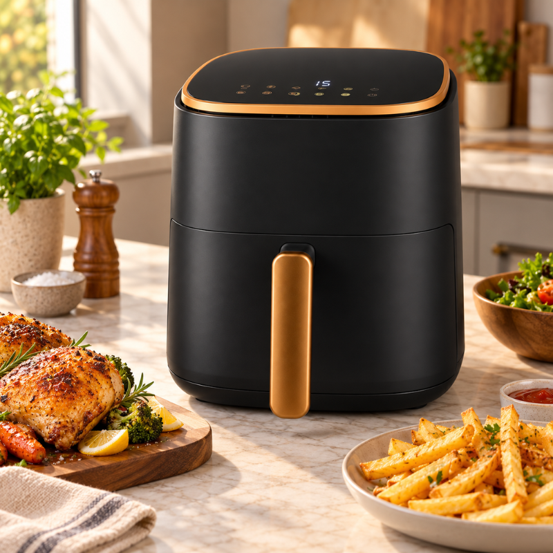 Digital Air Fryer with LCD Screen, Non-Stick Basket and Adjustable Heat – DAF 2347 DB