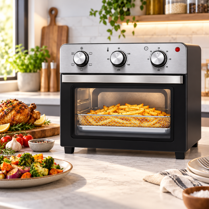 22L Air Fryer Oven with Premium Stainless-Steel Finish – 1500W