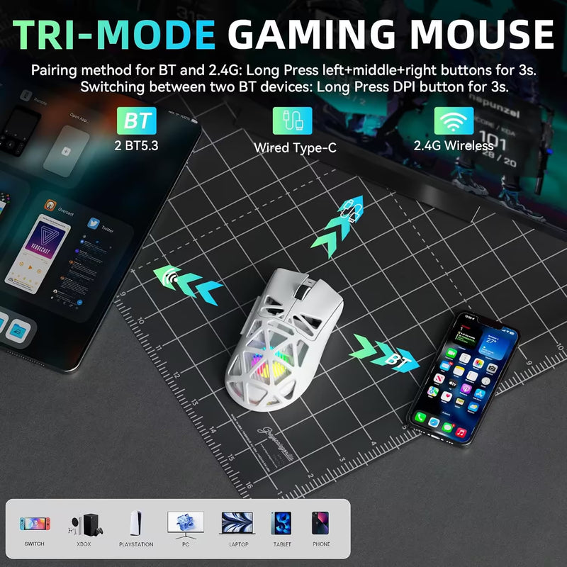 AULA SC620 Contour Wireless Gaming Mouse - White