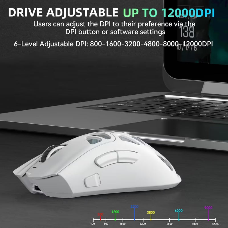 AULA SC620 Contour Wireless Gaming Mouse - White