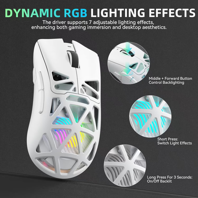 AULA SC620 Contour Wireless Gaming Mouse - White