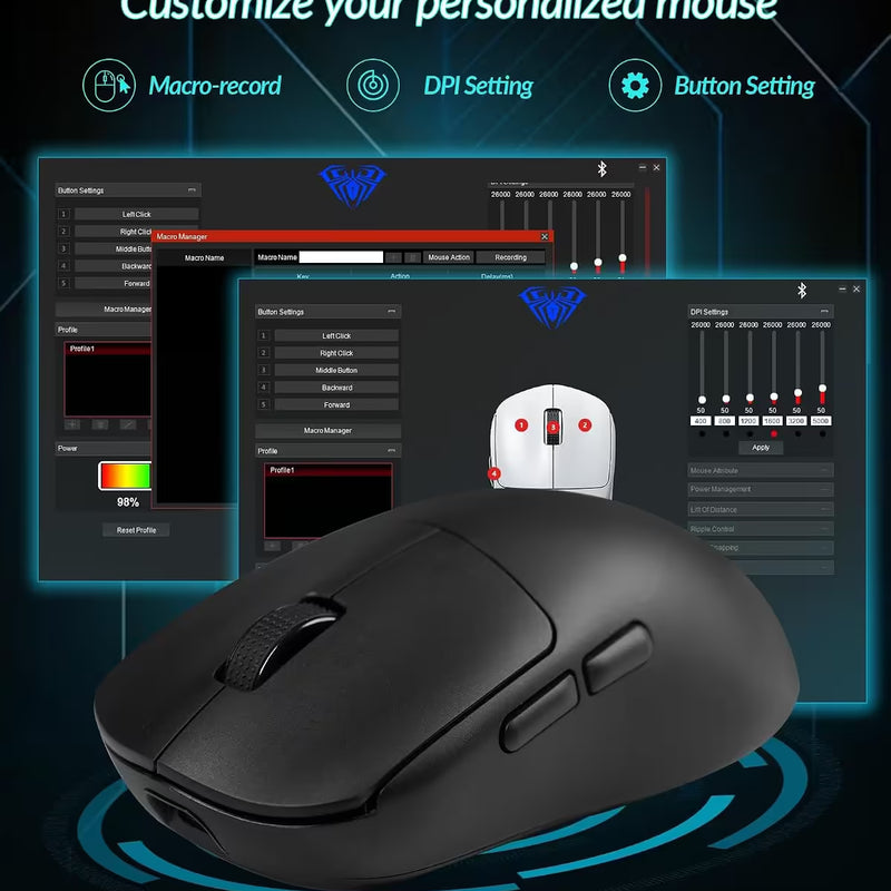AULA SC800 MAX Wireless Gaming Mouse - Black