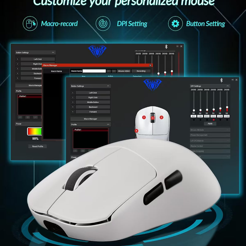 AULA SC800 MAX Wireless Gaming Mouse - White