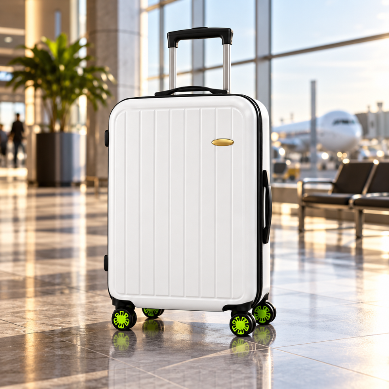 4-Piece Matte White ABS Hard Shell Luggage Set with Wheels – 20, 24, 28 and 32 Inch