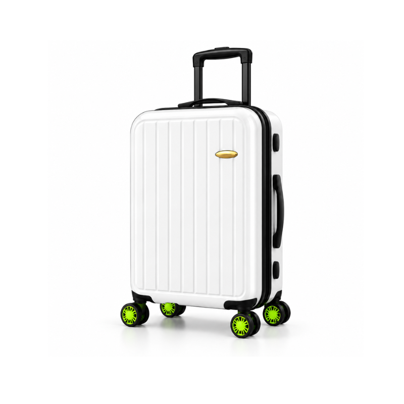 4-Piece Glossy White ABS Hard Shell Luggage Set with Wheels – 20, 24, 28 and 32 Inch