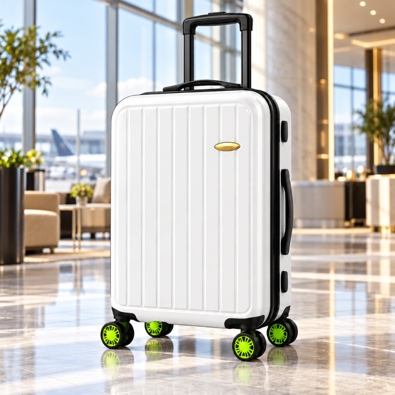 4-Piece Glossy White ABS Hard Shell Luggage Set with Wheels – 20, 24, 28 and 32 Inch
