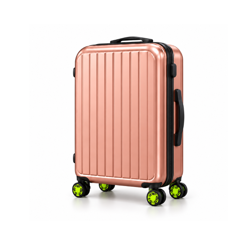 4-Piece Matte Rose Gold ABS Hard Shell Luggage Set with Wheels – 20, 24, 28 and 32 Inch