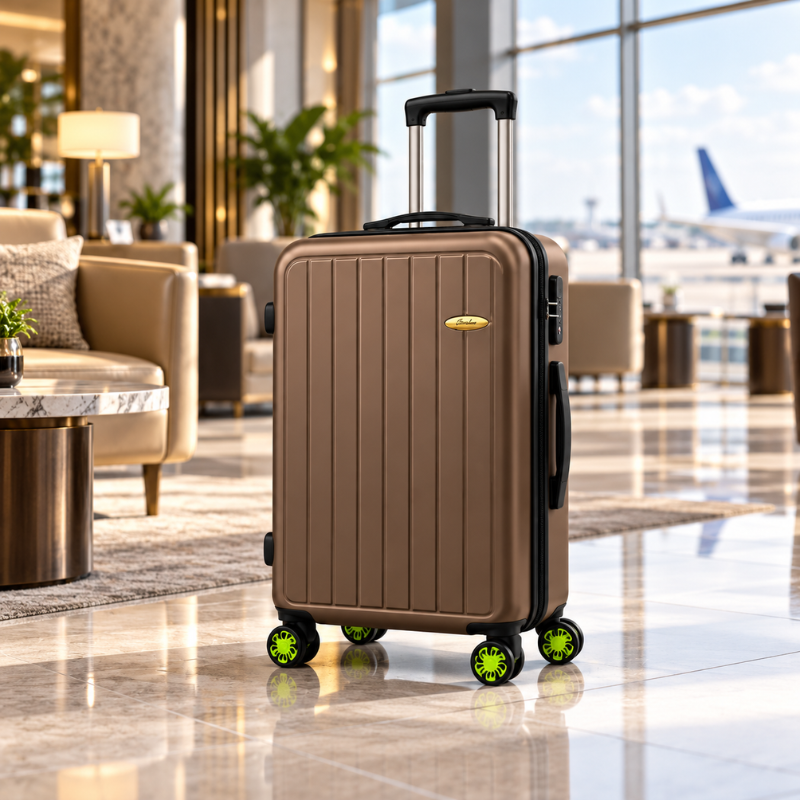 4-Piece Matte Coffee Brown ABS Hard Shell Luggage Set with Wheels – 20, 24, 28 and 32 Inch