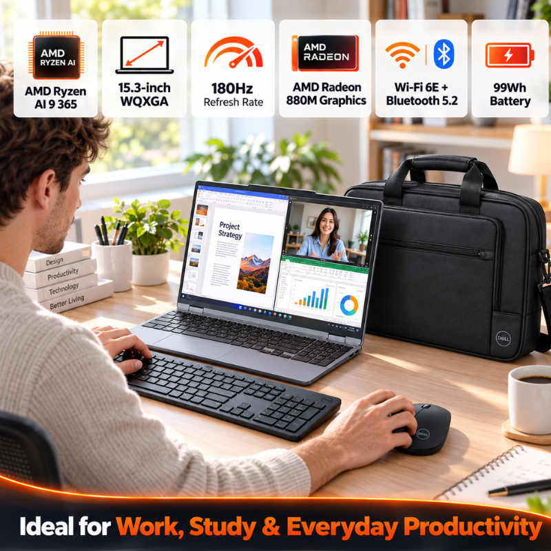 WootBook Y15 Pro Ryzen AI 9 365 Laptop Bundle with Bag, Keyboard & Mouse