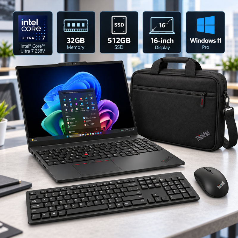 Lenovo ThinkPad E16 Gen 3 Ultra 7 Laptop Bundle