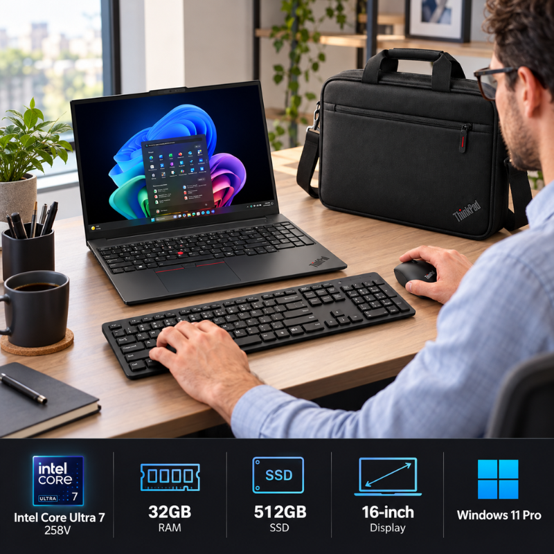 Lenovo ThinkPad E16 Gen 3 Ultra 7 Laptop Bundle