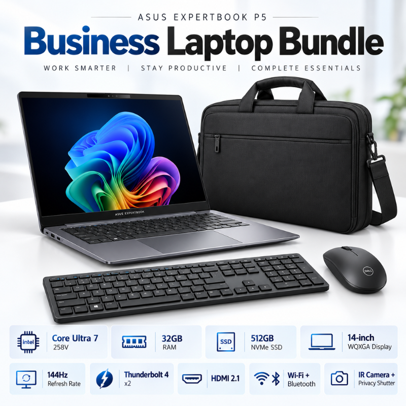 ASUS ExpertBook P5 Ultra 7 Laptop Bundle 32GB 512GB