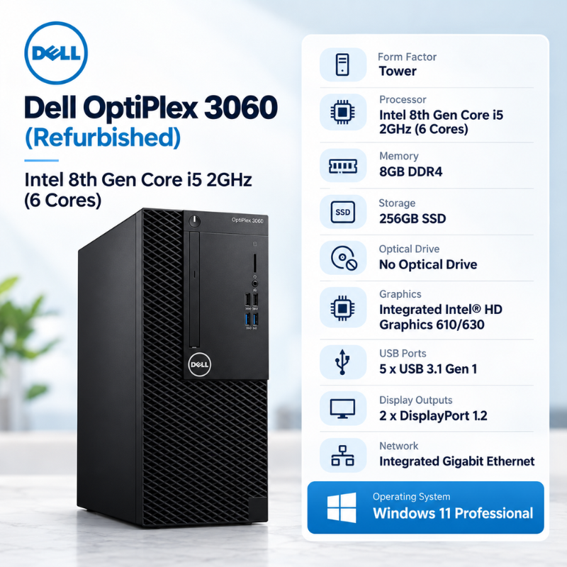 Dell OptiPlex 3060 Tower Refurbished Desktop PC