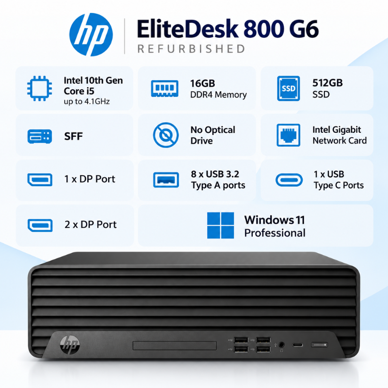 HP EliteDesk 800 G6 SFF Refurbished Desktop PC