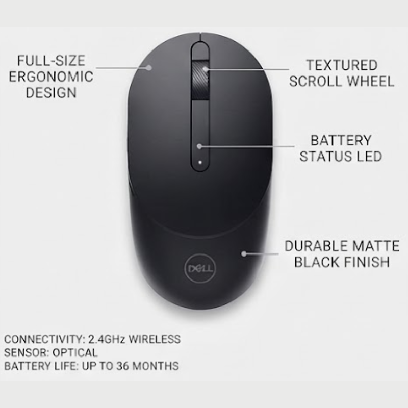 DELL FULL-SIZE WIRELESS MOUSE - MS300