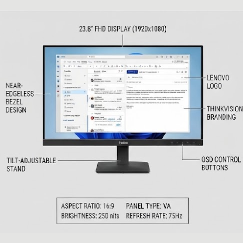 LENOVO THINKVISION S24-4E 23.8IN MONITOR