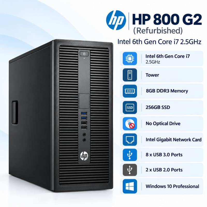 (Refurbished) HP EliteDesk 800 G2 Tower Desktop PC
