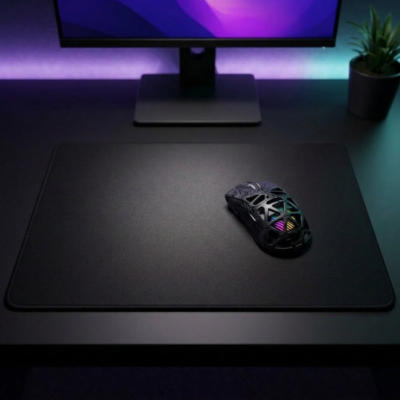 Lifestyle: AULA SC620 Contour Wireless Gaming Mouse - Black on a desk (illustrative image; the first photo shows the actual product)
