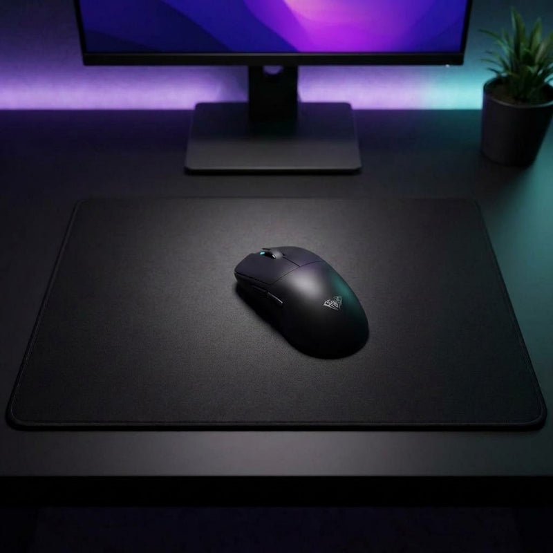Lifestyle: AULA SC900 MAX Wireless Gaming Mouse - Black on a desk (illustrative image; the first photo shows the actual product)