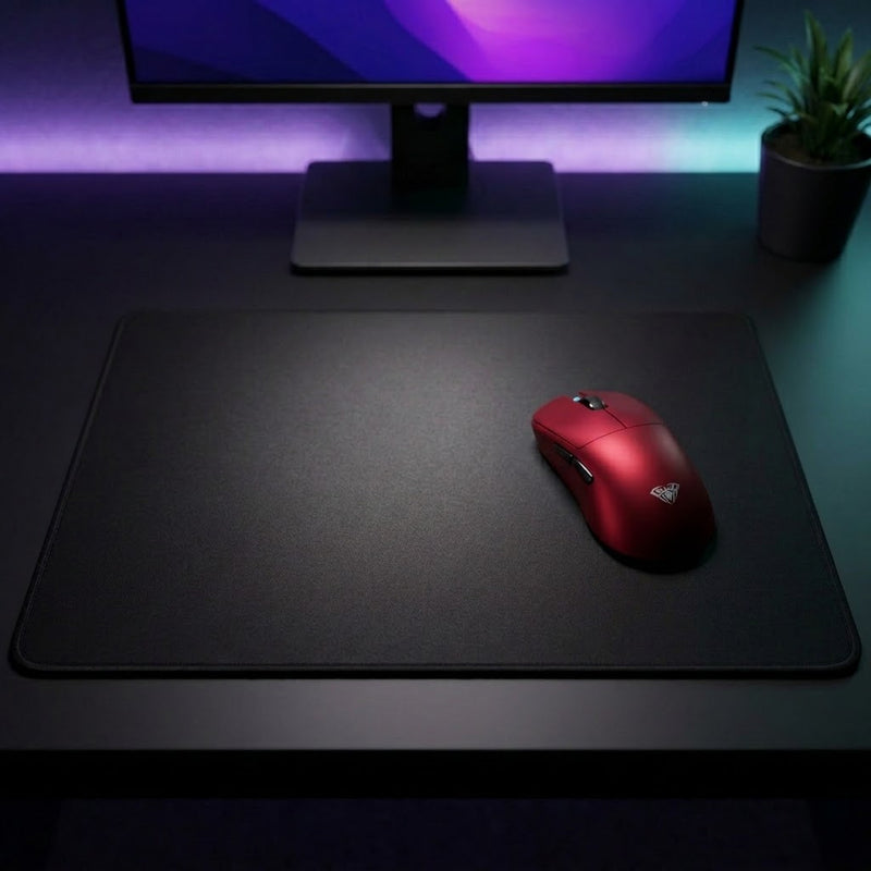 Lifestyle: AULA SC900 MAX Wireless Gaming Mouse - Red on a desk (illustrative image; the first photo shows the actual product)