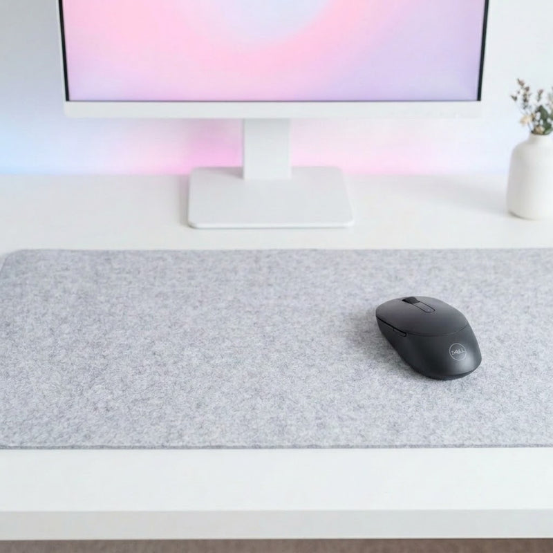 Lifestyle: DELL MS3320W MOBILE WIRELESS MOUSE on a desk (illustrative image; the first photo shows the actual product)