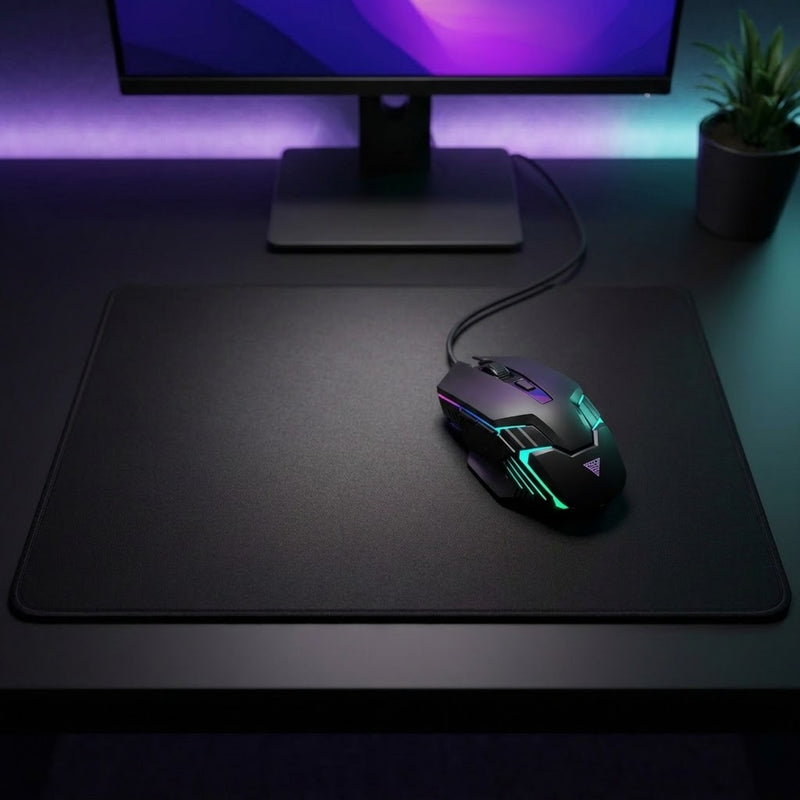 Lifestyle: Gamdias AURA GS4 Optical Gaming Mouse on a desk (illustrative image; the first photo shows the actual product)