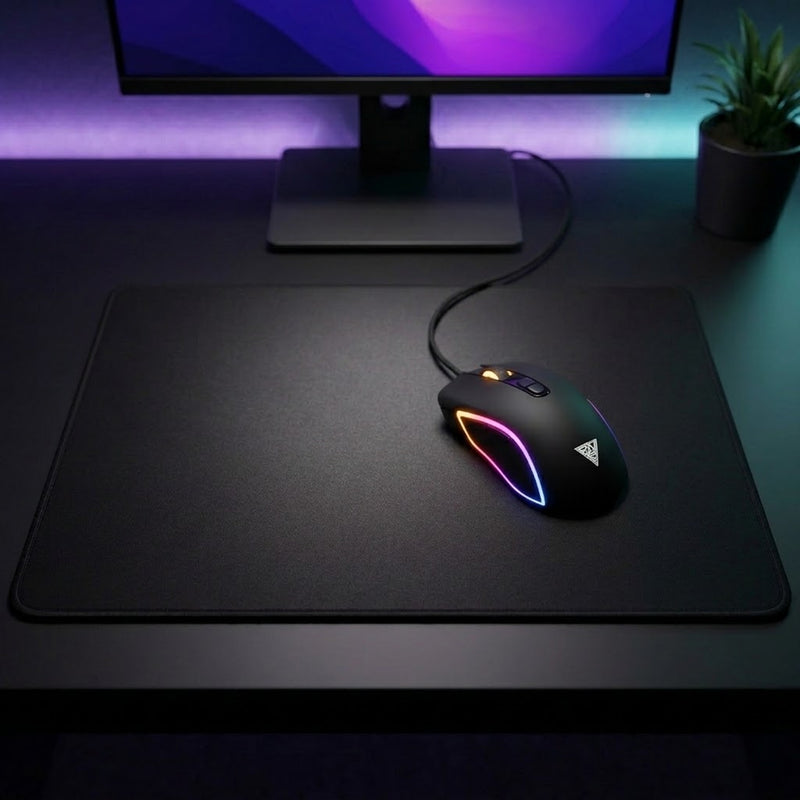 Lifestyle: Gamdias ZEUS E3 Optical Gaming Mouse And NYX E1 Mousepad Combo on a desk (illustrative image; the first photo shows the actual product)