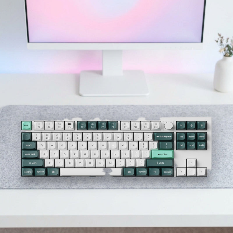 Lifestyle: Keychron Q3 HE TKL Wireless Magnetic Keyboard | Hall Effect Nebula Switches | Full Aluminium Body | Gasket Mount | QMK | Shell White shown on a styled desk (actual product photo, room is illustrative)